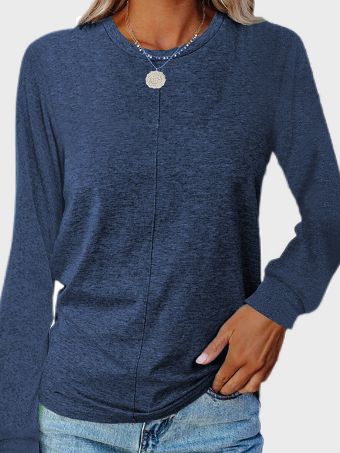 Full Size Round Neck Long Sleeve T-Shirt